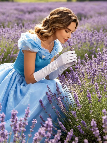 Blue Princess Cosplay Dress, Cinderella Costume, Snow White Inspired Gown, Handcrafted Stage Performance Outfit, Halloween Fairy Tale Dress