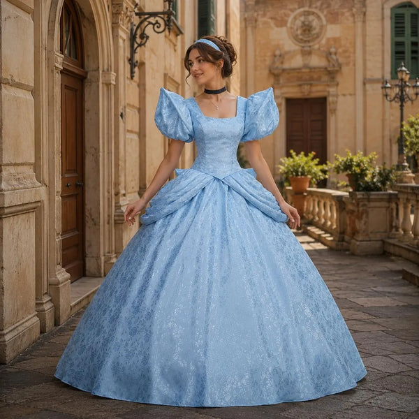 Women’s Fairytale Princess Inspired Ball Gown | Luxury Blue Cosplay Dress, Gothic Party Costume, Halloween Cosplay Party Outfit, Gothic Gown