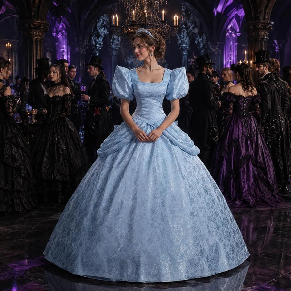 Women’s Fairytale Princess Inspired Ball Gown | Luxury Blue Cosplay Dress, Gothic Party Costume, Halloween Cosplay Party Outfit, Gothic Gown