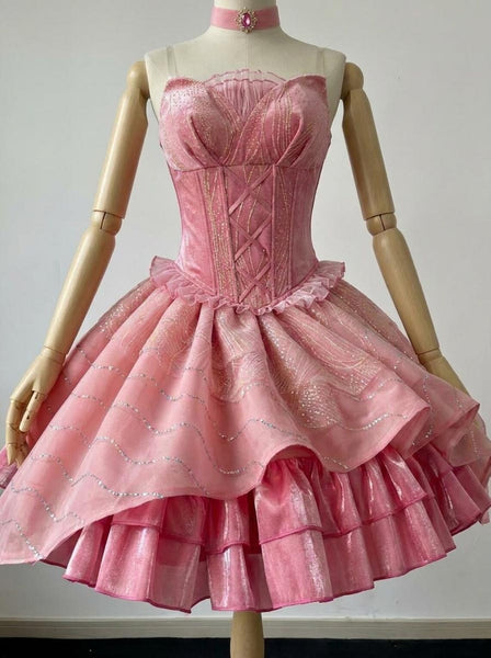 Glinda Layered Party Dress Anime Style