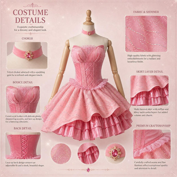 Glinda Layered Party Dress Anime Style