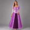 Women Rapunzel Purple Princess Costume, Tangled Cosplay Dress Up Outfit, Lace Up Corset Puff Sleeve Floor Length Ball Gown for Halloween Party