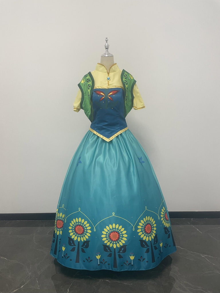 Frozen Fever Anna Cosplay Dress Anna Princess Gown Women Girls Hallowe – Mermaidcosplay