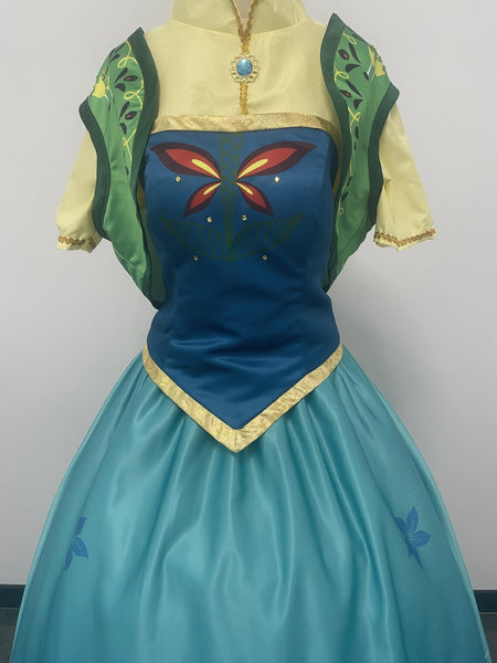 Frozen Fever Anna Cosplay Dress Anna Princess Gown Women Girls Halloween Party Costume