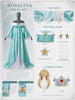 Celestial Princess Star Gown Cosplay Costume Fantasy Blue Dress