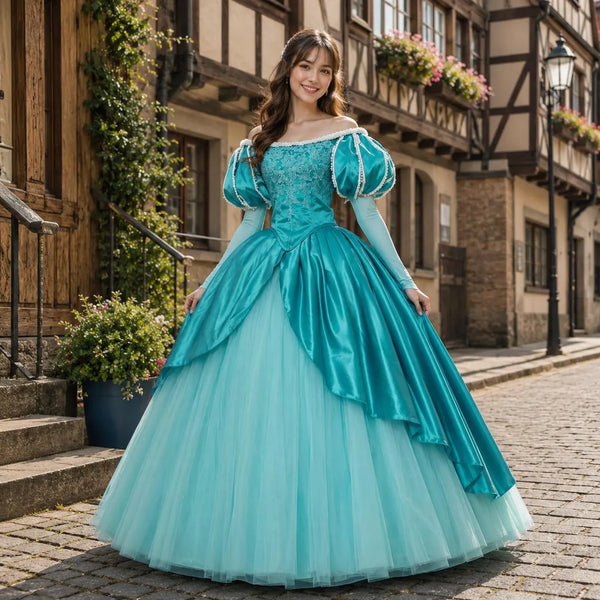 Handmade - Cosplay Ariel Costume, Ariel Blue Dress Costume, Ariel Adult Costume