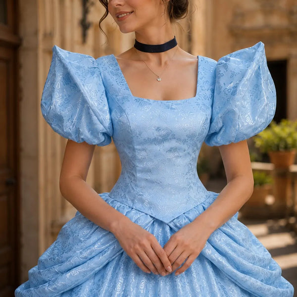 Women’s Fairytale Princess Inspired Ball Gown | Luxury Blue Cosplay Dress, Gothic Party Costume, Halloween Cosplay Party Outfit, Gothic Gown