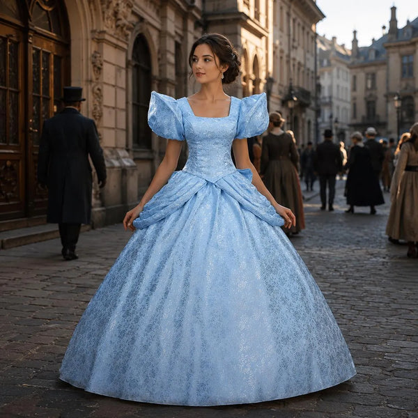 Women’s Fairytale Princess Inspired Ball Gown | Luxury Blue Cosplay Dress, Gothic Party Costume, Halloween Cosplay Party Outfit, Gothic Gown