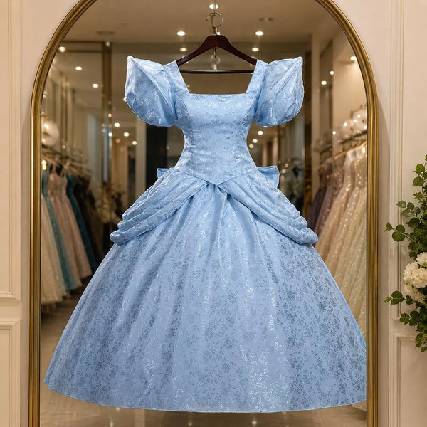 Women’s Fairytale Princess Inspired Ball Gown | Luxury Blue Cosplay Dress, Gothic Party Costume, Halloween Cosplay Party Outfit, Gothic Gown