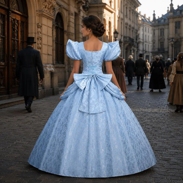 Women’s Fairytale Princess Inspired Ball Gown | Luxury Blue Cosplay Dress, Gothic Party Costume, Halloween Cosplay Party Outfit, Gothic Gown