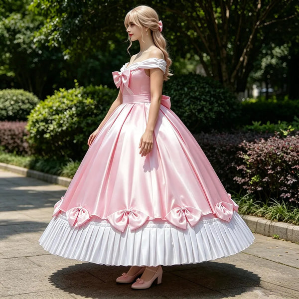 Princess Cosplay Costume Pink Fancy Birthday Party Fairy Gown for Adult Women