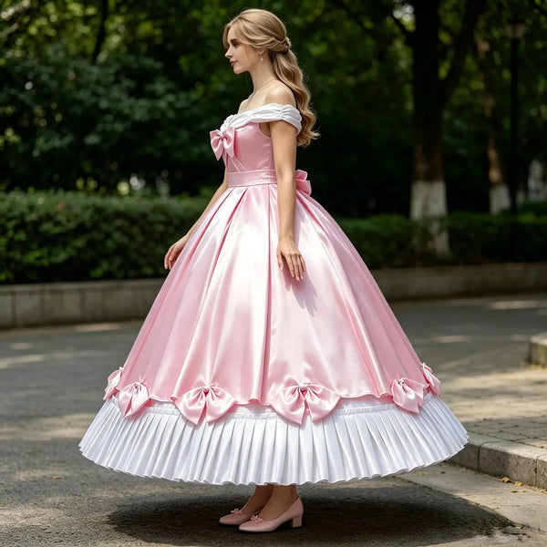 Princess Cosplay Costume Pink Fancy Birthday Party Fairy Gown for Adult Women