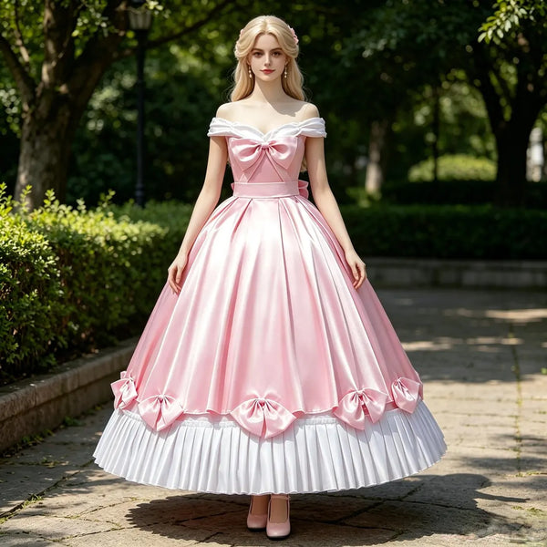 Princess Cosplay Costume Pink Fancy Birthday Party Fairy Gown for Adult Women