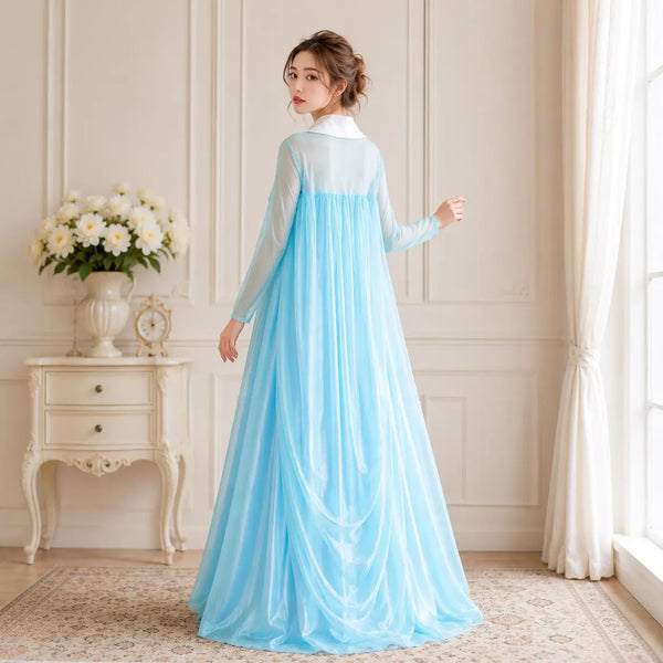 Frozen Elsa Princess Dress Cosplay Anime Blue Elsa Costume Adult Snow Queen Costume, Handmade Halloween Carnival Frozen Roleplay Dress