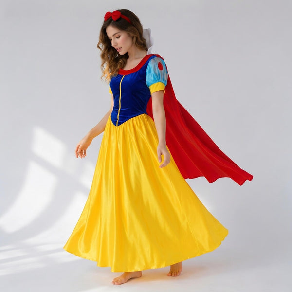 Fairytale Princess Style Costume Dress for Women | Storybook Character Outfit | Adult Cosplay Dress with Cape & Headband