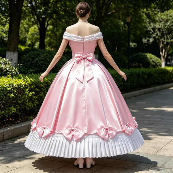 Princess Cosplay Costume Pink Fancy Birthday Party Fairy Gown for Adult Women