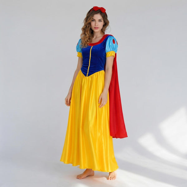 Fairytale Princess Style Costume Dress for Women | Storybook Character Outfit | Adult Cosplay Dress with Cape & Headband