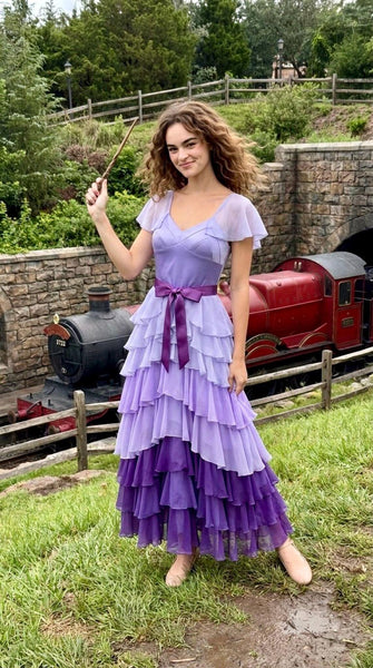 Hermione Yule Ball Dance Dress | Wizard Ball Gown Cosplay Costume | Pink & Lavender Fairy Formal Dress