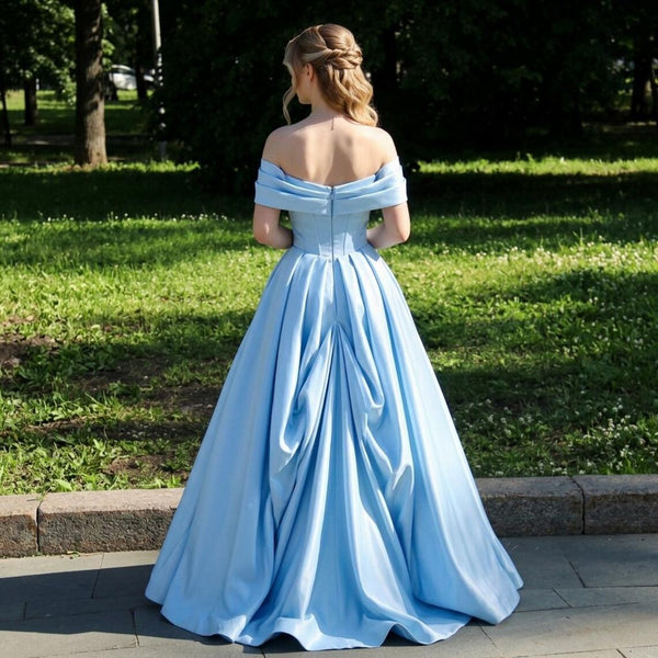 Cinderella Costume Dress Princess Ball Gown Cosplay Corset Off Shoulder Prom Gown Light Blue Fantasy Fairytale Outfit Adult Women Costume
