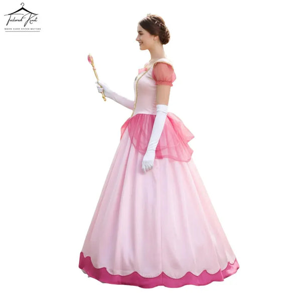 Princess Daisy Costume | Princess Peach Costume | Fairytale Princess Gown for Women | Halloween Cosplay Dress