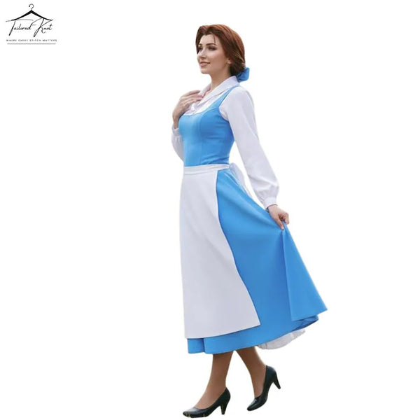 Women’s Disney Beauty and the Beast Belle Blue Dress Costume | Princess Village Dress - comic con Cosplay