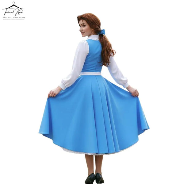 Women’s Disney Beauty and the Beast Belle Blue Dress Costume | Princess Village Dress - comic con Cosplay