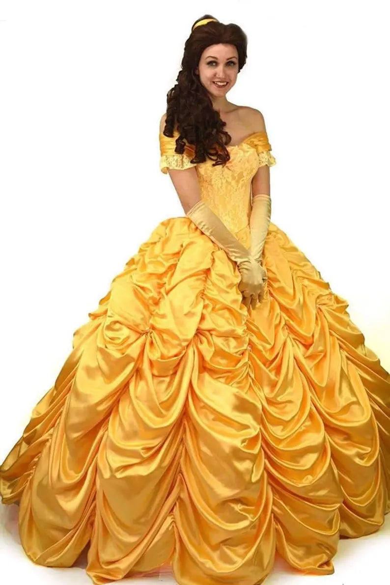 Belle Costume Inspired Belle dress Belle yellow dress adult – Mermaidcosplay
