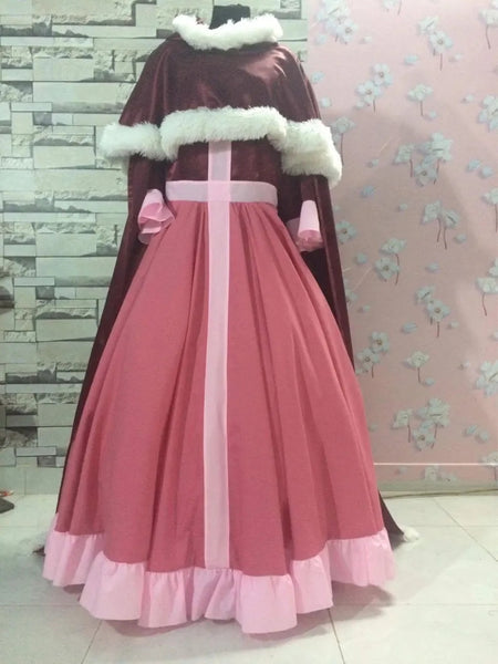 Winter Belle Dress with Cape Beauty and the Beast Belle Winter Adult Costume Cosplay