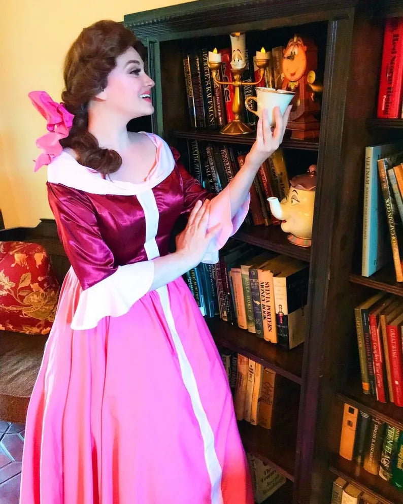 princess belle winter dress Winter Belle Dress with Cape Beauty and the Beast Belle Winter Adult C –  Mermaidcosplay