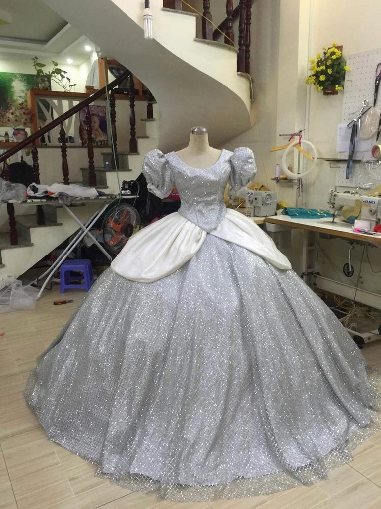 Silver Sparkly Cinderella Cinderella Adult Princess Costume Cosplay In Mermaidcosplay Silver Sparkly Cinderella Cinderella Adult Princess Costume Cosplay In Mermaidcosplay