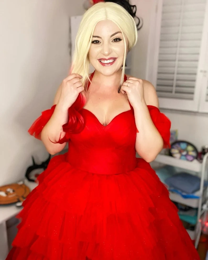 Suicide squad 2, Harley Quinn Full Length Red Dress, Harley Quinn Cosp