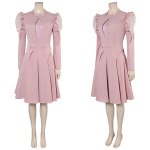 Glinda Cosplay Costume Halloween party Glinda Wicked Pink Puffy Sleeve Dress set