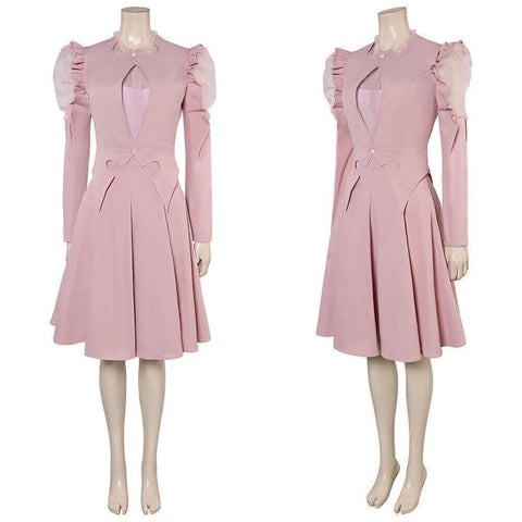 Glinda Cosplay Costume Halloween party Glinda Wicked Pink Puffy Sleeve Dress set