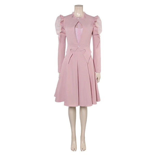 Glinda Cosplay Costume Halloween party Glinda Wicked Pink Puffy Sleeve Dress set