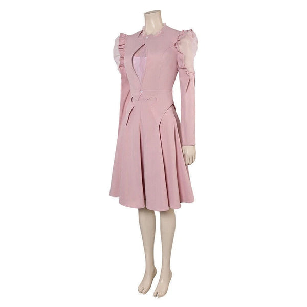 Glinda Cosplay Costume Halloween party Glinda Wicked Pink Puffy Sleeve Dress set