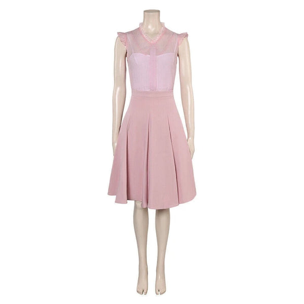 Glinda Cosplay Costume Halloween party Glinda Wicked Pink Puffy Sleeve Dress set
