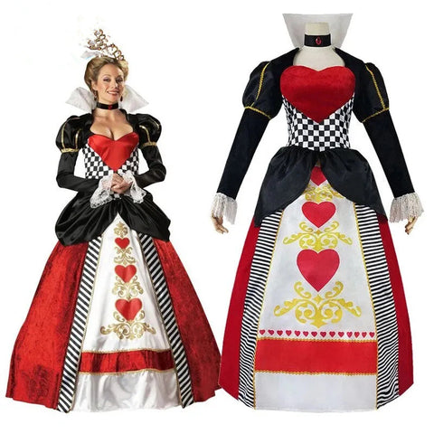 Women's Any sizes Queen of Hearts Alice Wonderland Red Queen cosplay Costume
