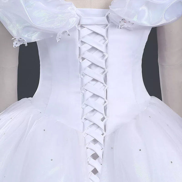 Princess Cinderella White Cosplay Costume Adult Wedding Dress Halloween Women Costume Dress