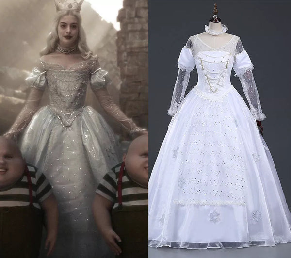 Alice in wonderland The White Queen Dress Cosplay dress Cosplay gown Women prom dress gown Party Dress Girls Cosplay Costume