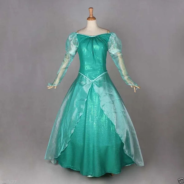 The Little Mermaid Ariel Cosplay Costume Ariel Green dress costume Women Halloween Costume