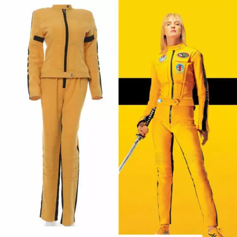 Kill Bill the Bride Cosplay Costume Uniform Yellow Halloween Women Costume