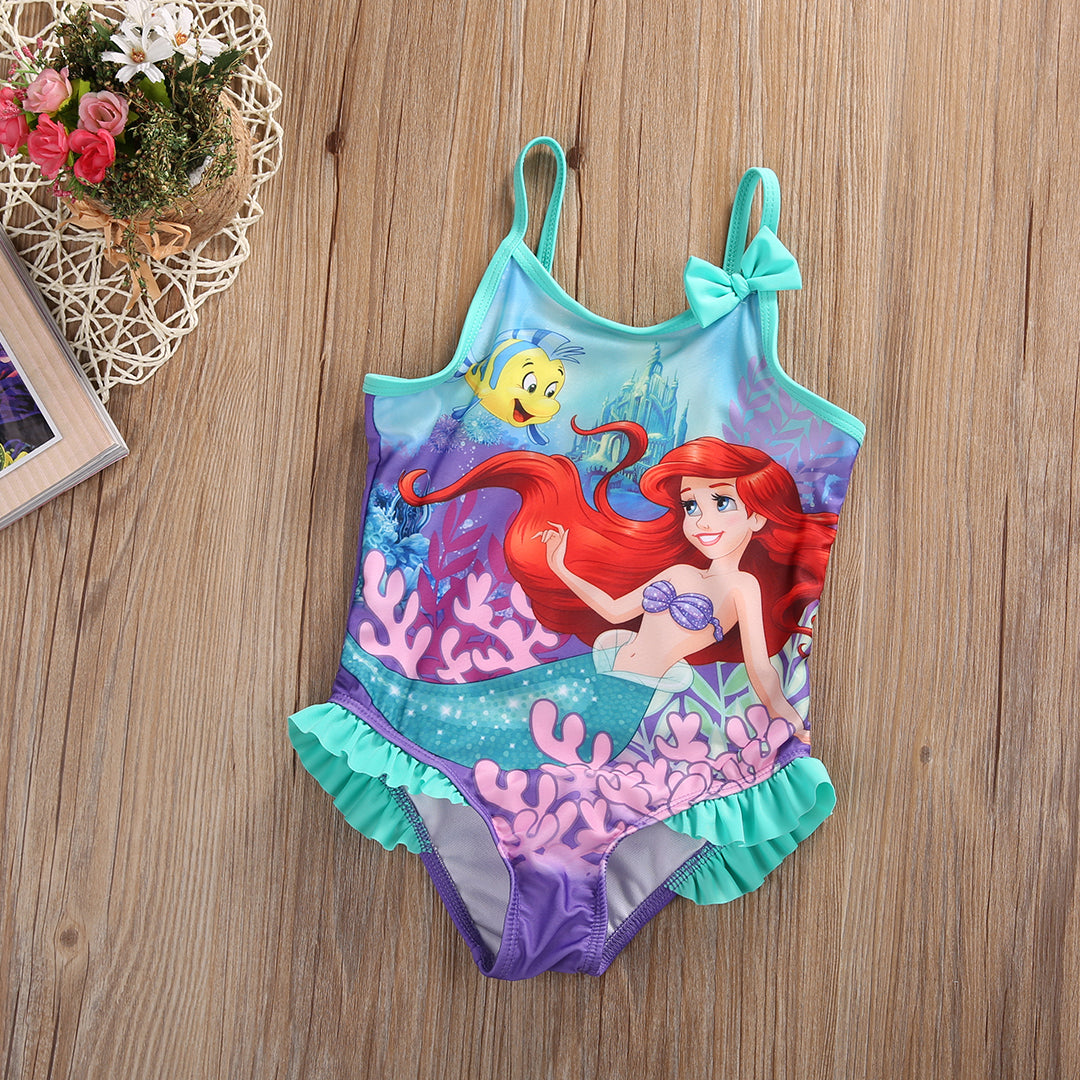 Kids Toddler Baby Girls Little Mermaid One Piece Swimwear Swimsuit Bathing Suit Bikini