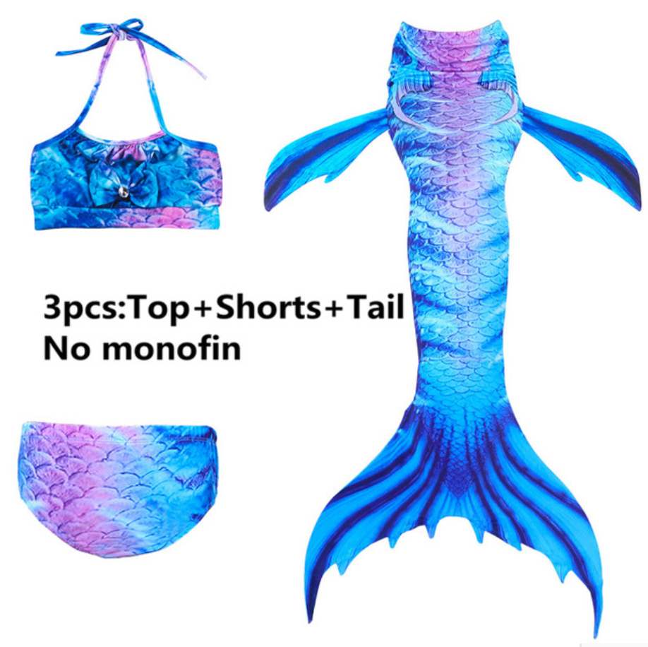Girls Cosplay Mermaid Tail Swimwear Bikini Summer Swim Dress Cosplay J Mermaid Tails
