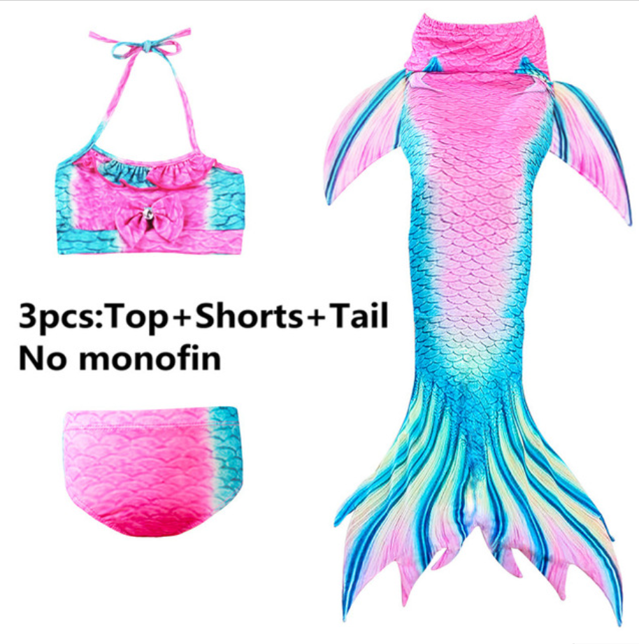 Girls Cosplay Mermaid Tail Swimwear Bikini Summer Swim Dress Cosplay K Mermaid Tails