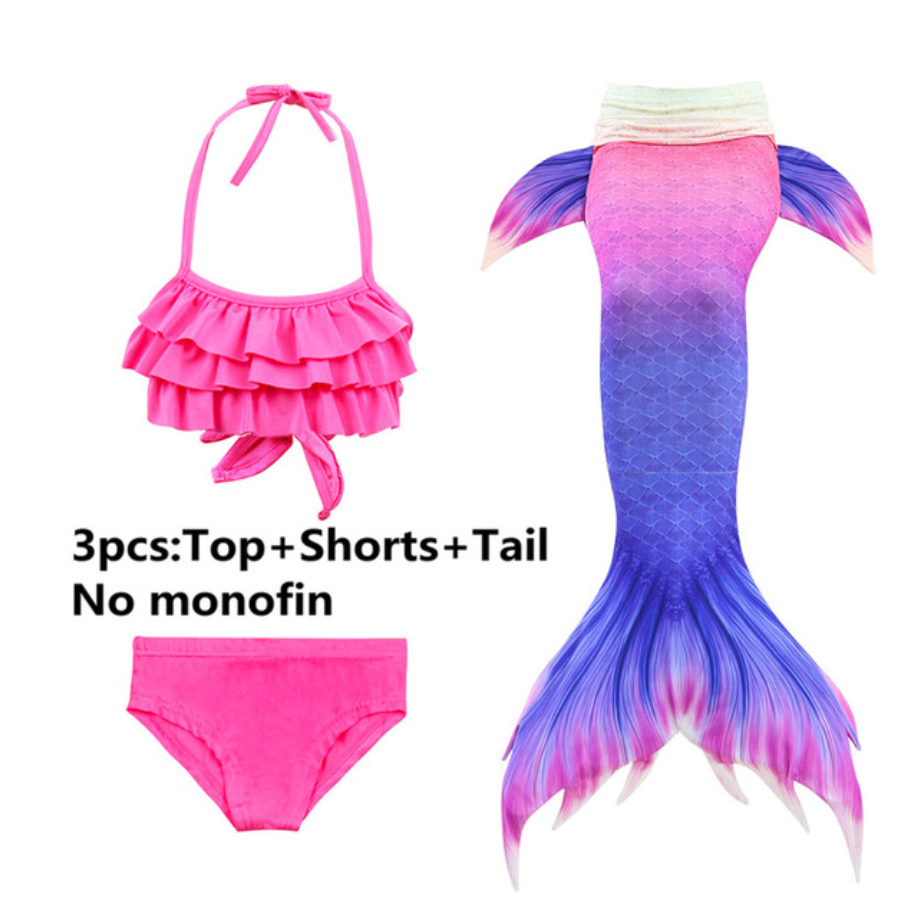 Girls Cosplay Mermaid Tail Swimwear Bikini Summer Swim Dress Cosplay Q Mermaid Tails