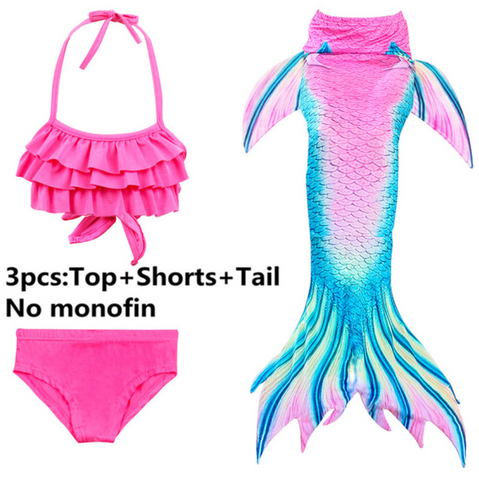 Girls Cosplay Mermaid Tail Swimwear Bikini Summer Swim Dress Cosplay T Mermaid Tails
