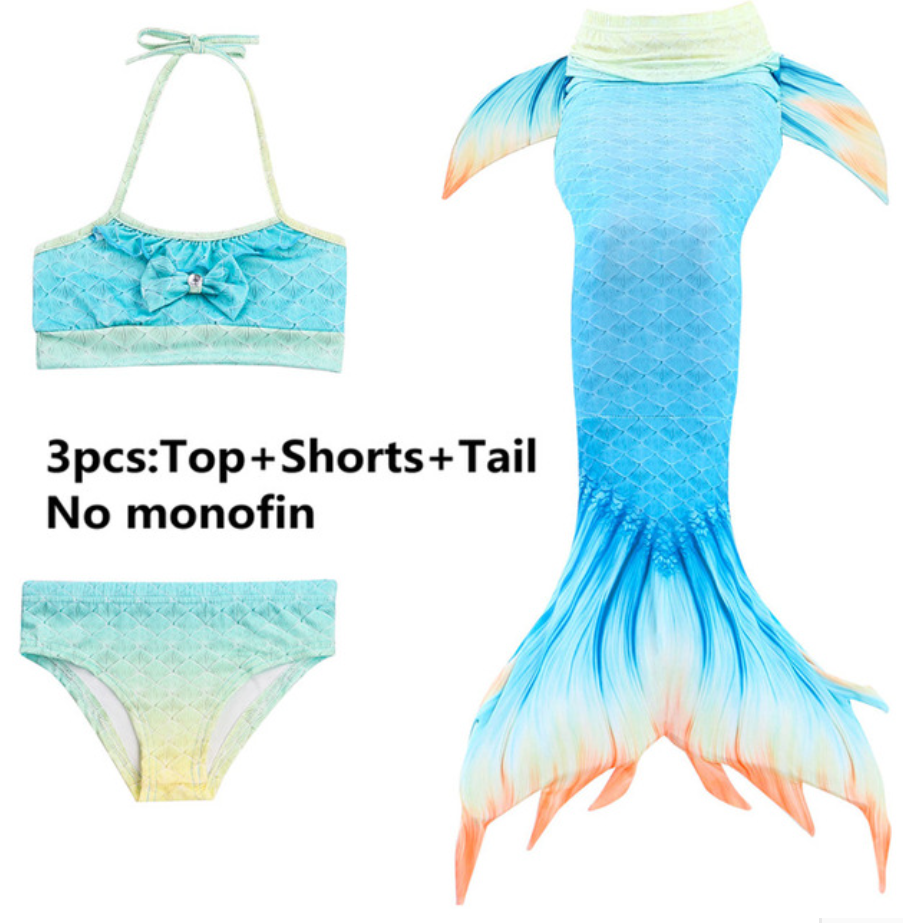Girls Cosplay Mermaid Tail Swimwear Bikini Summer Swim Dress Cosplay H Mermaid Tails