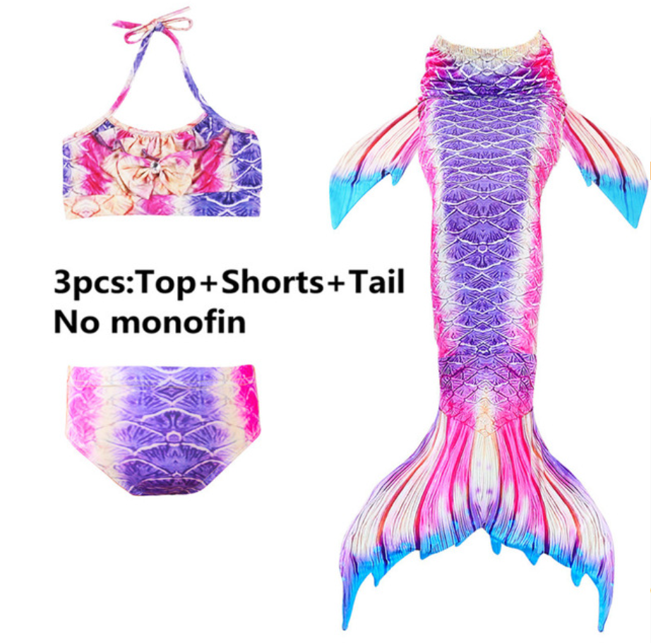 Girls Cosplay Mermaid Tail Swimwear Bikini Summer Swim Dress Cosplay I Mermaid Tails