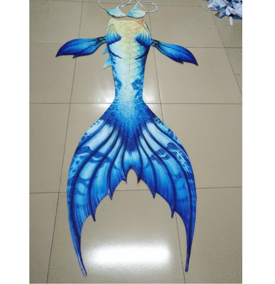 Aqua Fairy Fabric Blue Swimmable Mermaid Tails for Adults Women with Monofin