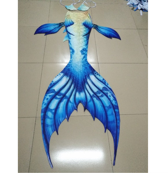 Aqua Fairy Fabric Blue Swimmable Mermaid Tails for Adults Women with Monofin